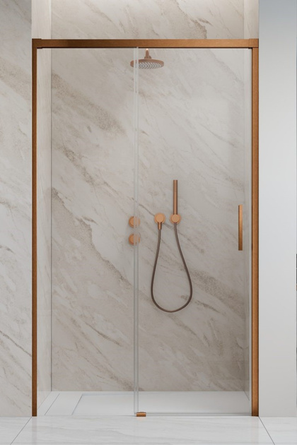 Drzwi miedź szczotkowana Radaway Idea Brushed Copper DWJ 150 lewe