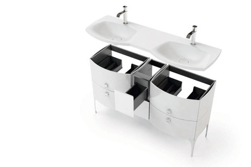 Szafka łazienkowa Oristo Louis OR50-SD2S-62-1 biały połysk