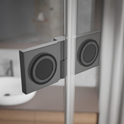 Kabina składana Radaway Nes Brushed GunMetal KDD B 90x100