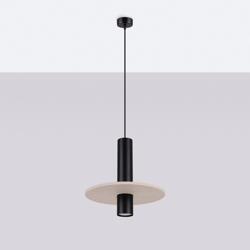 Lampa wisząca PELTA 1 czarna/beżowa