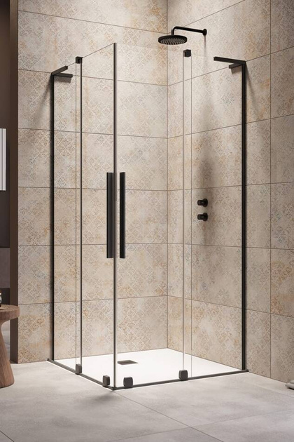 Kabina prysznicowa czarna Radaway Furo SL Black KDD 80x80