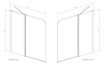 Parawan dwuczęściowy Radaway Eos PND II 130 cm prawy 1206213-01R