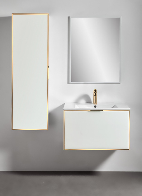  Szafka łazienkowa biała Sanitti Delta 60 front lustro złote