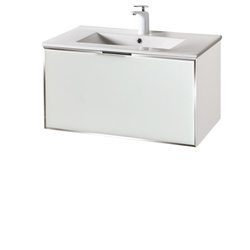 Szafka biała pod umywalkę Sanitti Delta 80 front lustro srebrne