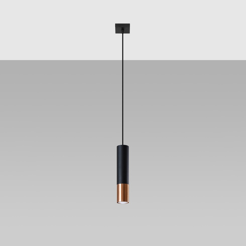 Lampa wisząca LOOPEZ 1 czarny/miedź