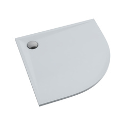 Brodzik kompozytowy Stabilsound Plus® Libra Smooth White 80x80x3 cm R55, półokrągły
