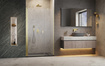 Drzwi prysznicowe Radaway Nes Brushed Gold DWS 130 lewe