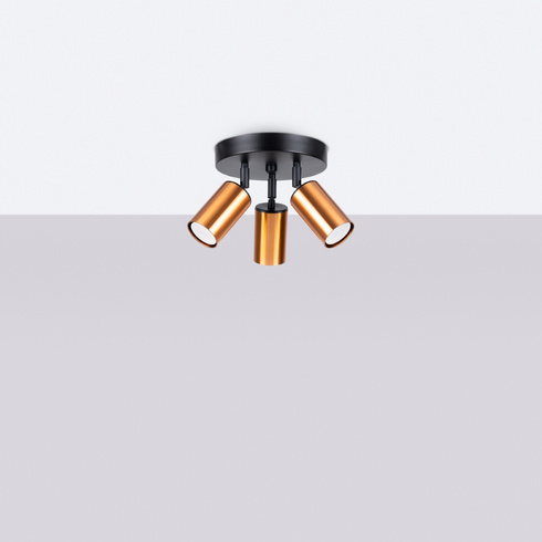 Plafon WINX 3P czarny/miedź