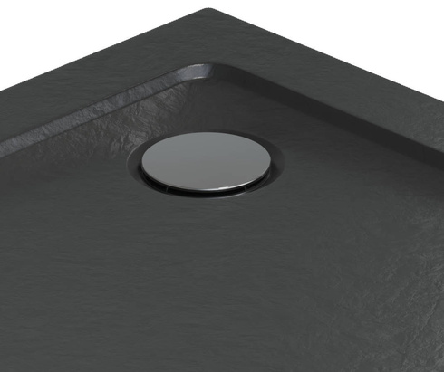 Brodzik półokrągły Radaway Doros A Stone czarny 90x90