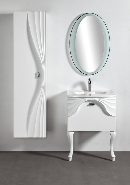 Szafka wisząca Sanitti Asso AS-60-CM biała uchwyt chrom mat