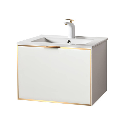 Szafka łazienkowa biała Sanitti Delta 60 front lustro złote