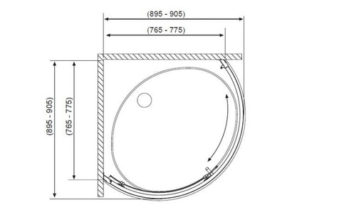 Kabina półokrągła Radaway Premium Plus B 90x90x190 Przejrzyste 30473-01-01N