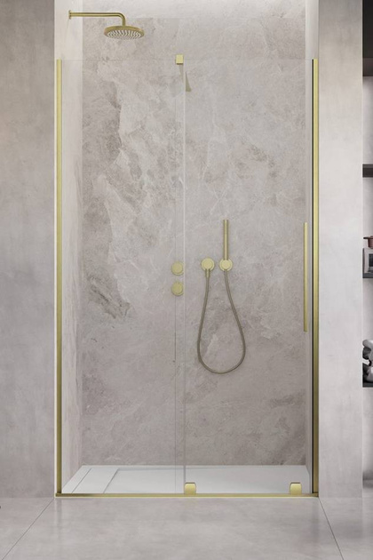 Drzwi prysznicowe 140 złoto szczotkowane Radaway Furo Brushed Gold DWJ lewe