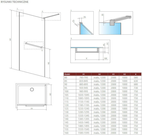 Kabina walk-in czarna 100 cm Radaway Modo New Black II z wieszakiem