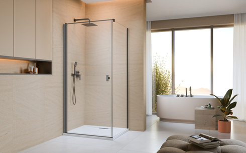 Kabina prysznicowa Radaway Nes Brushed GunMetal I 90x90 lewa