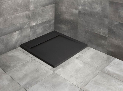 Brodzik czarny z konglomeratu Radaway Teos C 80x80 HTC8080-54