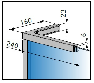 Stabilizator L 240x160 6/8mm PRAWY szczotkowana miedź