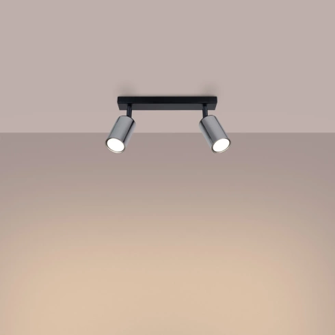 Plafon WINX 2 czarny/chrom