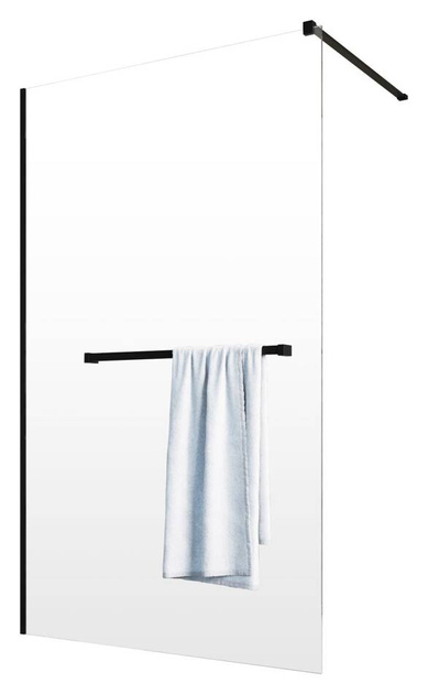 Kabina walk-in czarna 100 cm Radaway Modo New Black II z wieszakiem