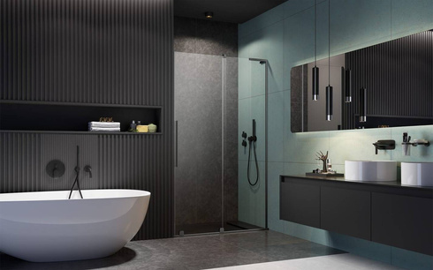 Drzwi prysznicowe 100 Radaway Furo SL Brushed GunMetal DWJ prawe