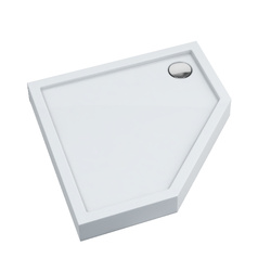 Brodzik akrylowy zintegrowany z nośnikiem Stabilsound Plus® oraz obudową akrylową przeciągniętą do podłogi Cameron 90x90x12 cm, pięciokątny