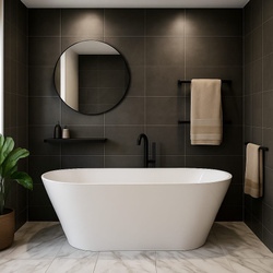 Wanna wolnostojąca z konglomeratu LURIVA 160 cm biała połysk