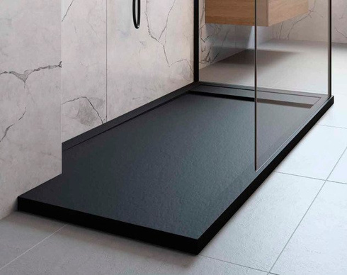 Brodzik czarny z konglomeratu Radaway Teos F 110x90 HTF11090-54