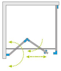 Kabina prysznicowa składana łamana Radaway EOS KDJ B 90x90 lewa