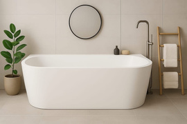 Wanna wolnostojąca przyścienna z konglomeratu SILAVA 160 cm biała połysk