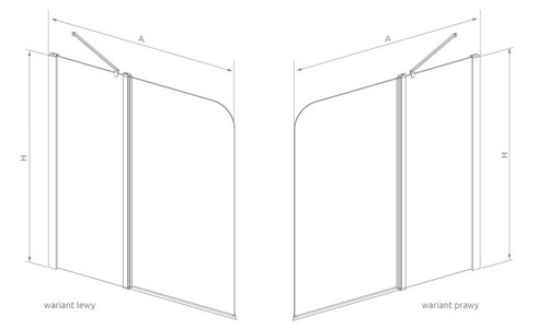 Parawan dwuczęściowy Radaway Eos PND II 130 cm prawy 1206213-01R