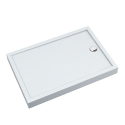 Brodzik akrylowy zintegrowany z nośnikiem Stabilsound Plus® oraz obudową akrylową przeciągniętą do podłogi Cameron 90x110x12 cm, prostokątny z odpływem na krótszym boku