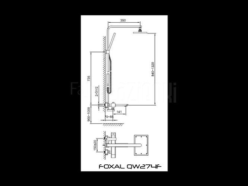 Zestaw wannowy z baterią termostatyczną Kohlman Foxal QW274F