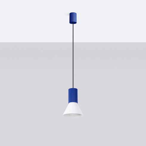 Lampa wisząca ESTRIA 1 biała/ultramaryna