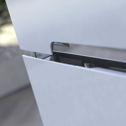 Szafka łazienkowa z umywalką Joy Oristo Silver OR33-SD2S-80-1-V3 + UME-JO-80-91 biały połysk, listwa chrom połysk