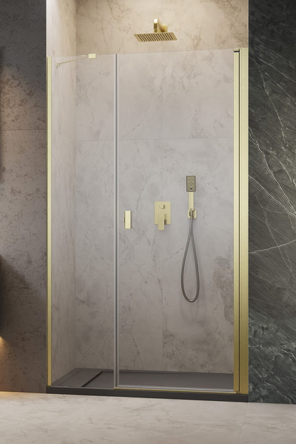 Drzwi prysznicowe Radaway Nes Brushed Gold DWS 100 prawe