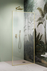 Kabina walk-in 115 Radaway Modo F SL Brushed Gold II z ramą prawa