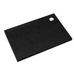 Brodzik akrylowy Sharper Black Stone 80x120x4,5 cm, prostokątny