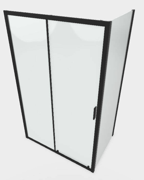 Czarna kabina prysznicowa Radaway Alienta Black DWJ+S 130x90