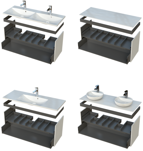Szafka łazienkowa Oristo Siena OR45-SD2S-120-8 czarny mat