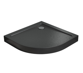 Brodzik półokrągły Radaway Doros A Compact Stone czarny 80x80