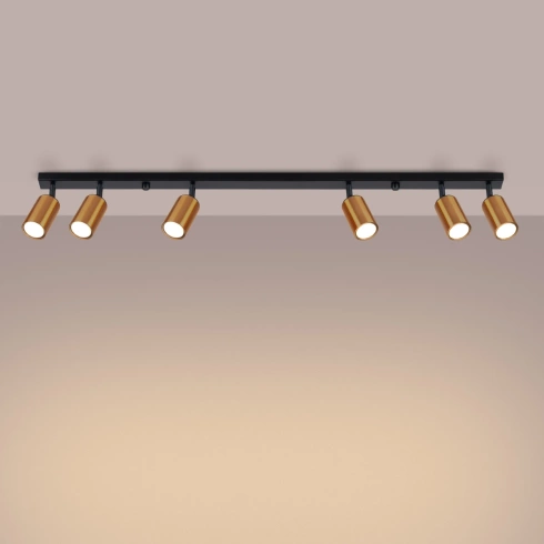 Plafon WINX 6L czarny/miedź