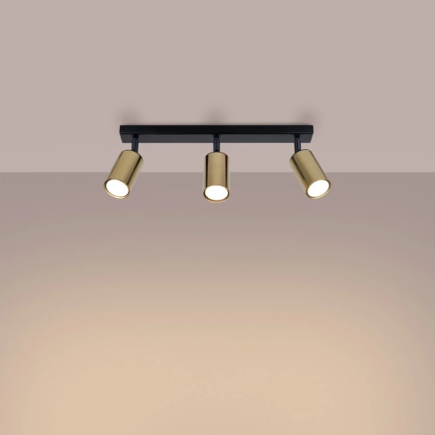 Plafon WINX 3 czarny/złoty