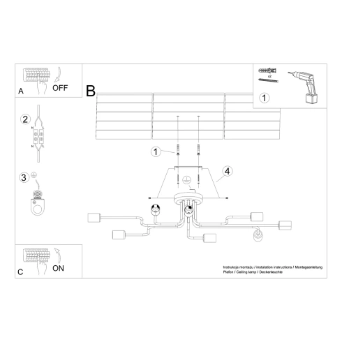 Żyrandol VECTOR 8 biały
