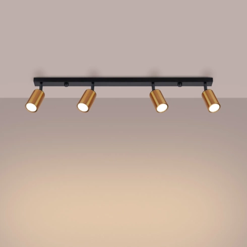 Plafon WINX 4L czarny/miedź