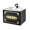 Szafka czarna pod umywalkę Sanitti Vintage 60 front lustro złote