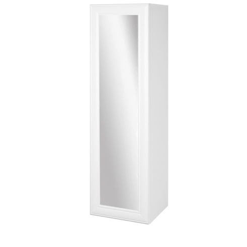 Regał łazienkowy biały Beta front lustrzany w białej ramie