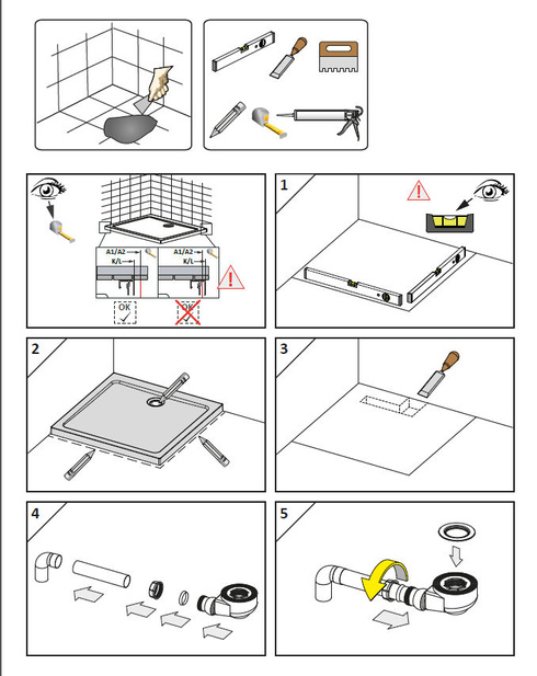 Brodzik akrylowy 90x80 Radaway Doros D Stone biały