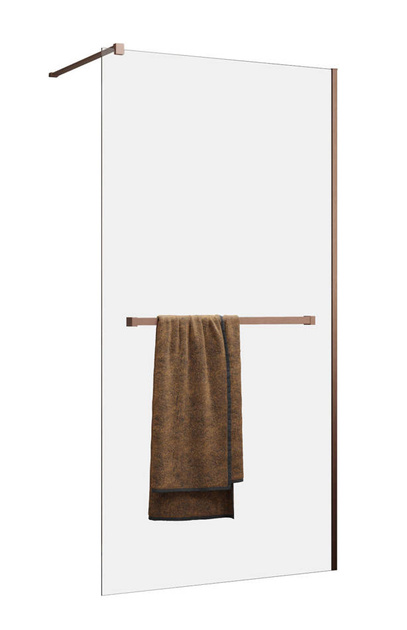 Prysznic walk-in 85 miedź szczotkowana Radaway Modo New Brushed Copper II z wieszakiem