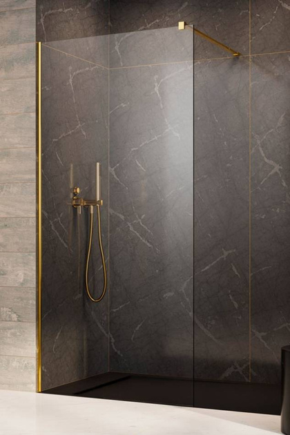 Szyba walk-in 120 złota ścianka Radaway Modo New Gold II 389124-09-01