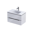 Szafka łazienkowa z umywalką Joy Oristo Silver OR33-SD2S-80-1-V3 + UME-JO-80-91 biały połysk, listwa chrom połysk